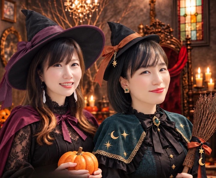 ハロウィン仮装のちかげとあずみん